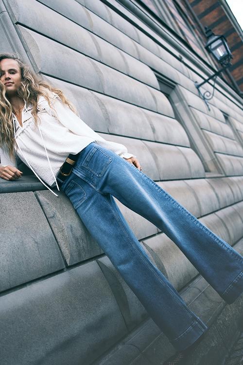 Wide high jeans - denim blue