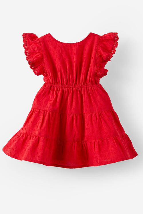 Stevie woven bow dress - varsity red