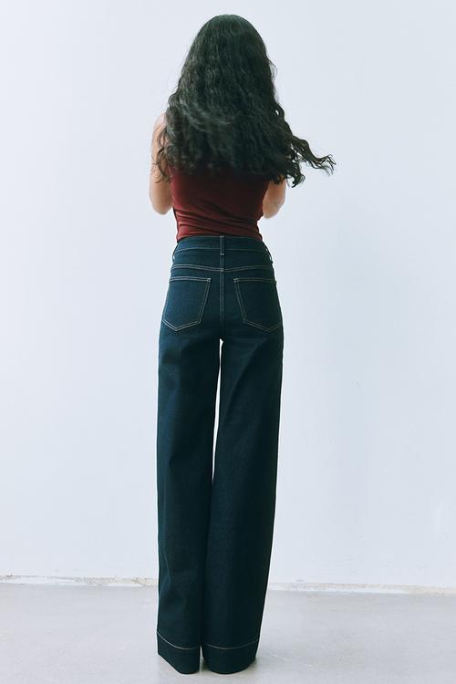 Wide high jeans - dark denim blue