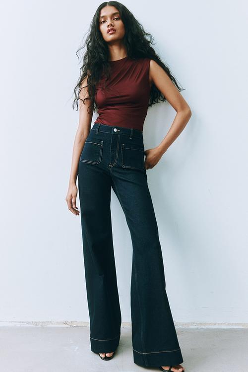 Wide high jeans - dark denim blue