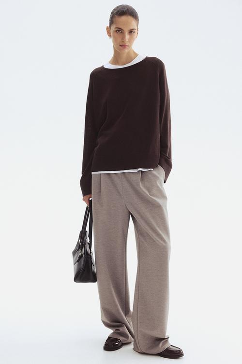 Fine-knit jumper - dark brown 