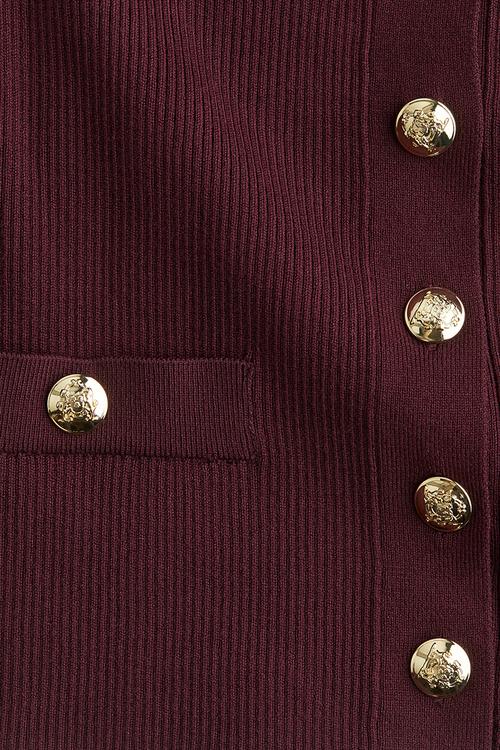 Short-sleeved cardigan - burgundy