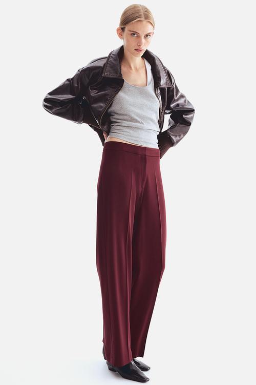 Tailored trousers - burgundy