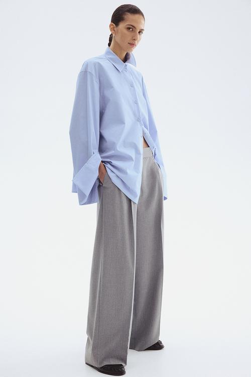 Wide tailored trousers - grey marl