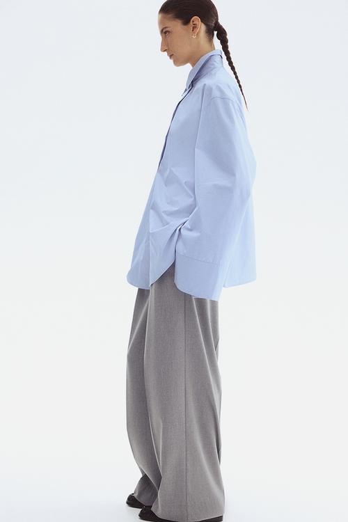 Wide tailored trousers - grey marl