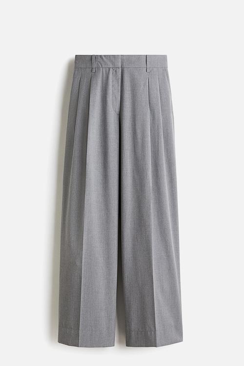 Wide tailored trousers - grey marl