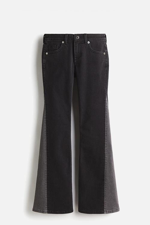Flared low jeans - black/colour block
