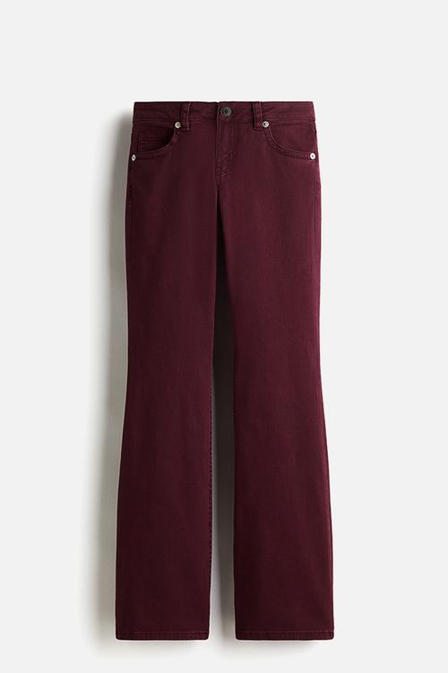 Flared low jeans - burgundy