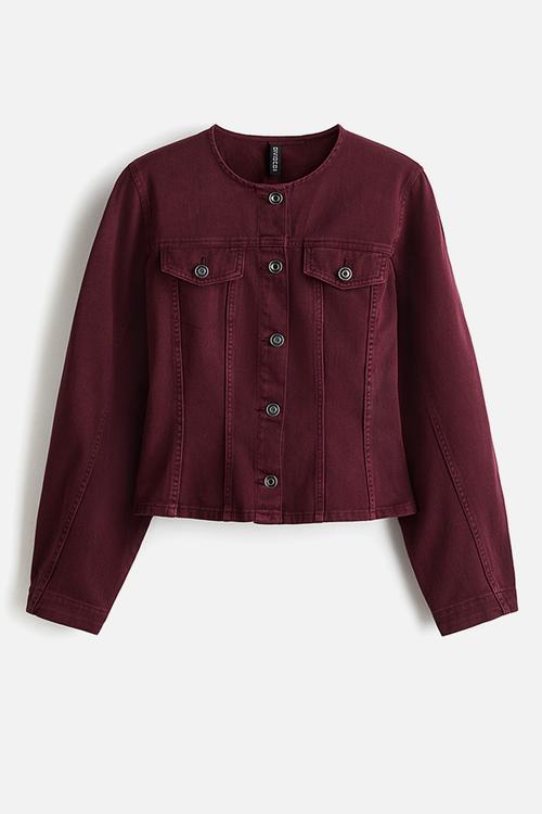 Waisted twill shirt - burgundy