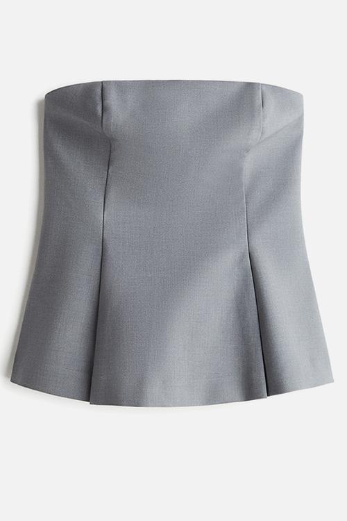 Flared bustier top - grey