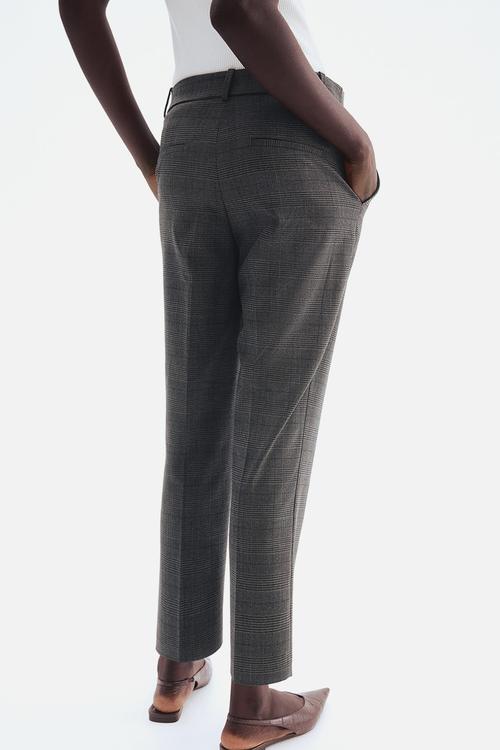 Cigarette trousers - dark grey/checked 