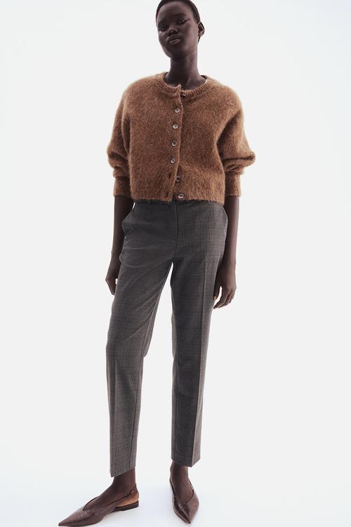 Cigarette trousers - dark grey/checked 