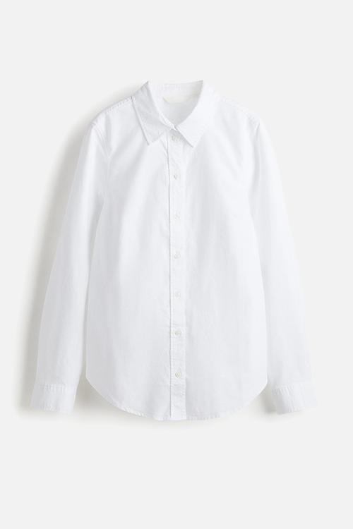 Fitted oxford shirt - white