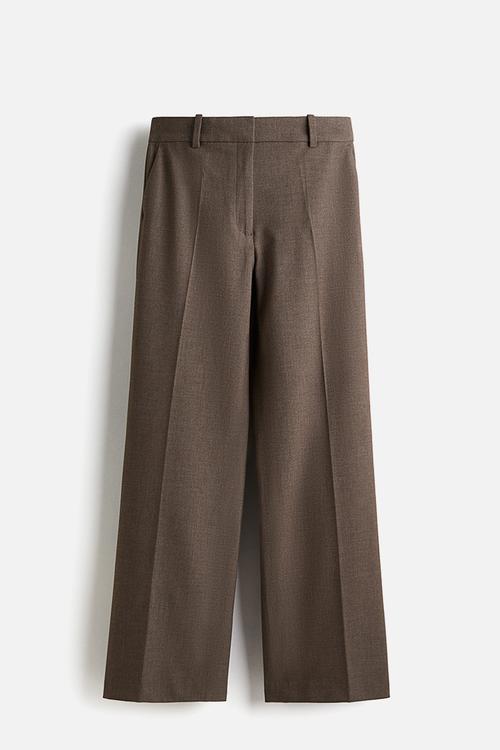 Straight trousers - brown marl 