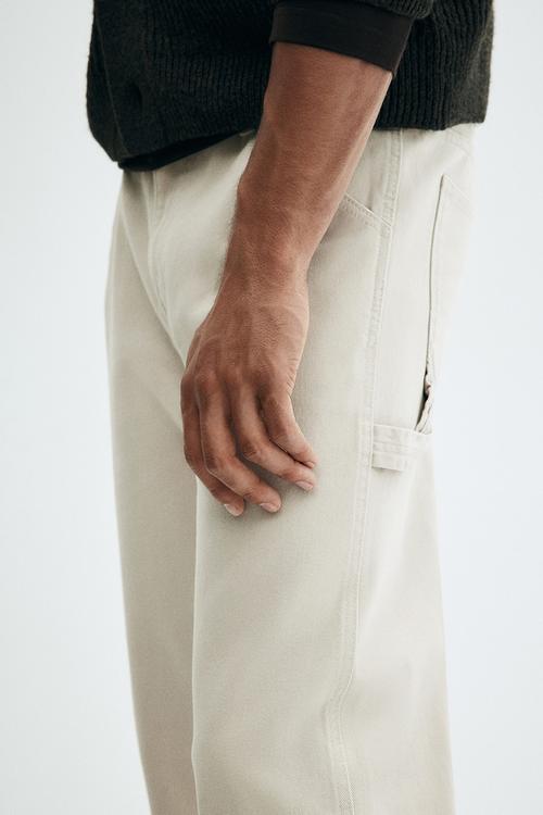 Relaxed fit worker trousers - beige