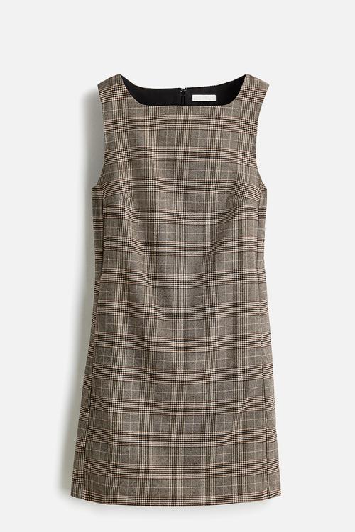 Shift dress - beige checked