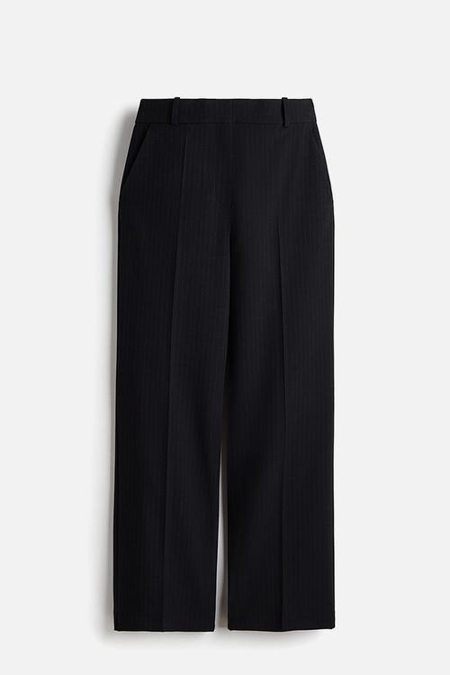 Tailored trousers - navy blue/pinstriped