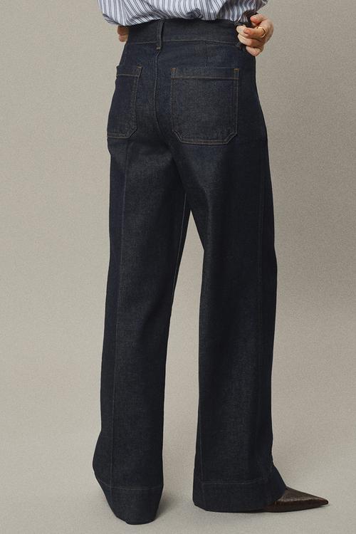 Wide high jeans - dark denim blue
