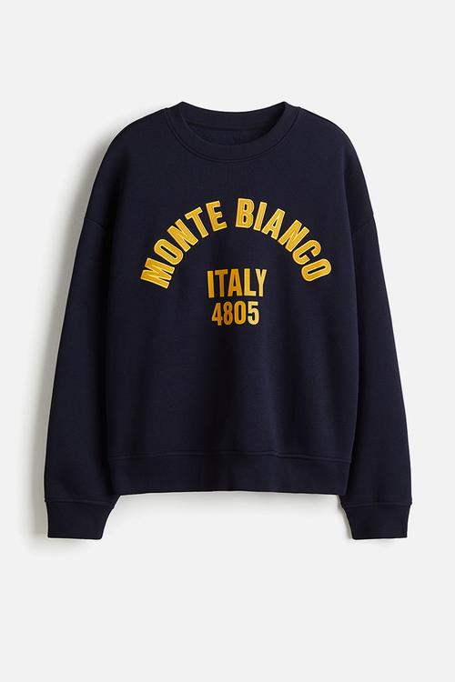 Motif-detail sweatshirt - navy blue/monte bianco