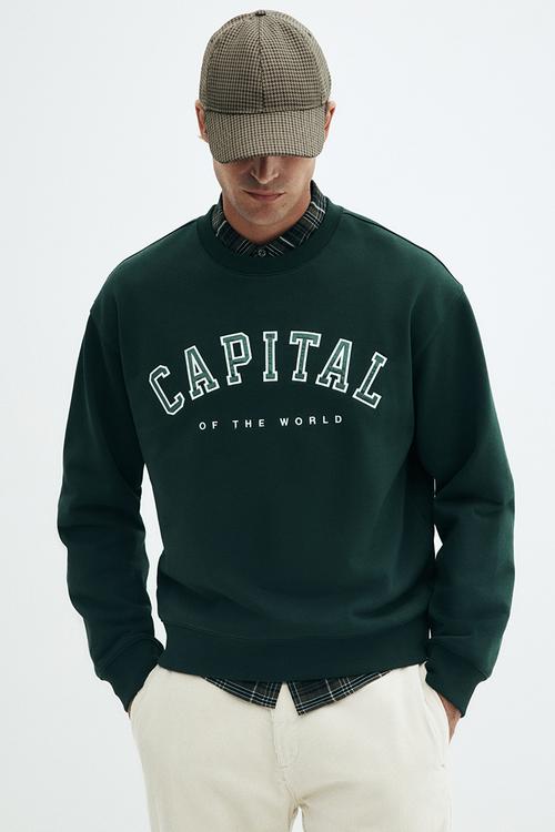 Loose fit sweatshirt -  forest green/capital 