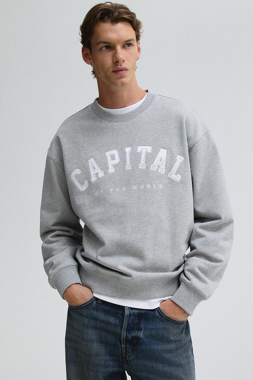 Loose fit sweatshirt - grey marl/capital 