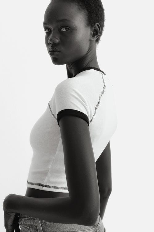 Cropped t-shirt - white