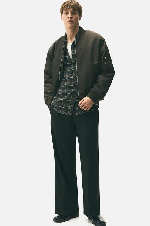 Relaxed fit shirt - khaki green/checked 