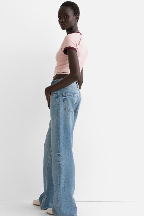 Cropped t-shirt - light pink
