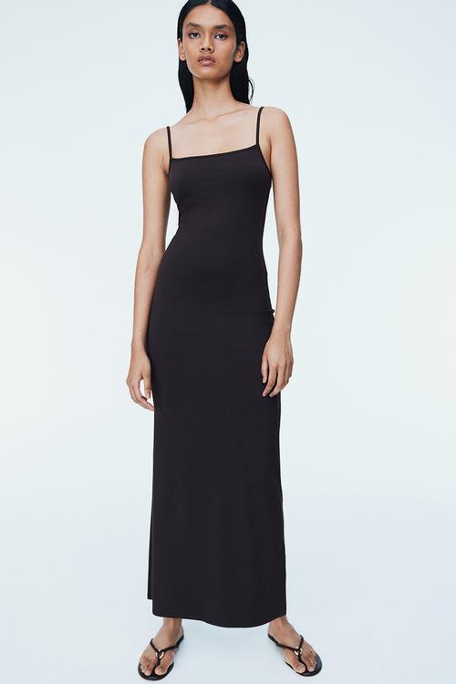Maxi strappy dress - brown
