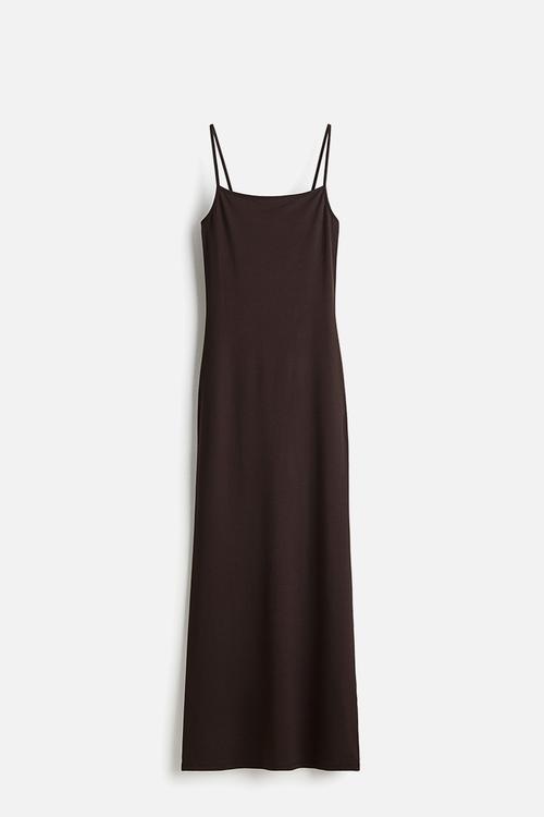 Maxi strappy dress - brown
