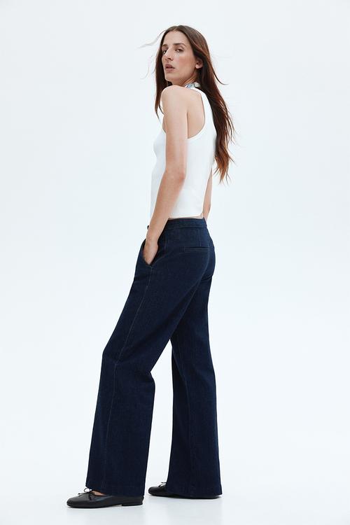 Flared high jeans - dark denim blue