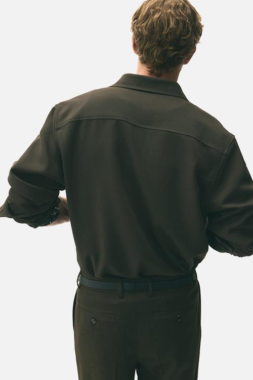Relaxed fit twill shirt - green