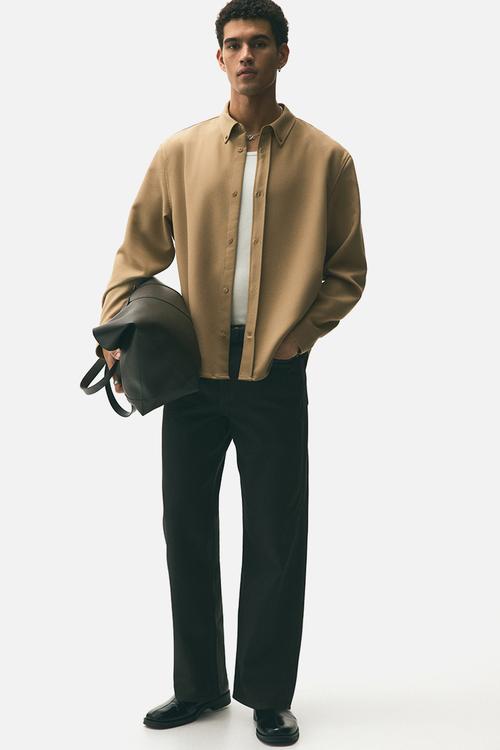 Relaxed fit twill shirt - beige