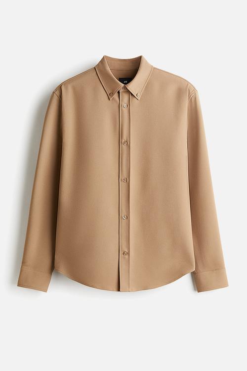 Relaxed fit twill shirt - beige