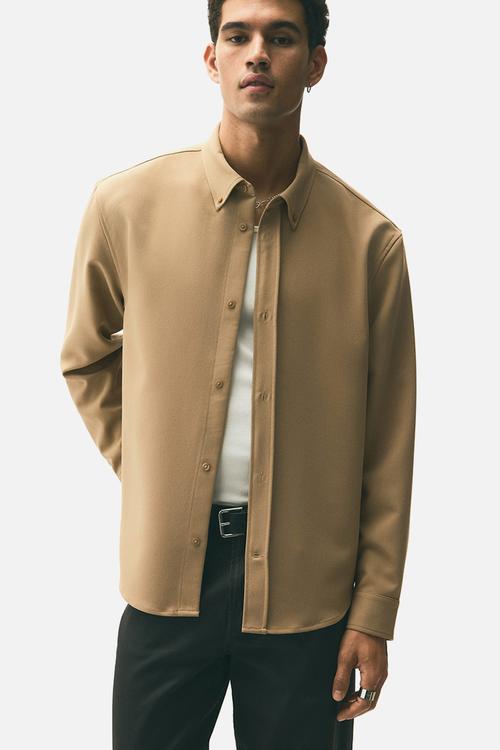 Relaxed fit twill shirt - beige