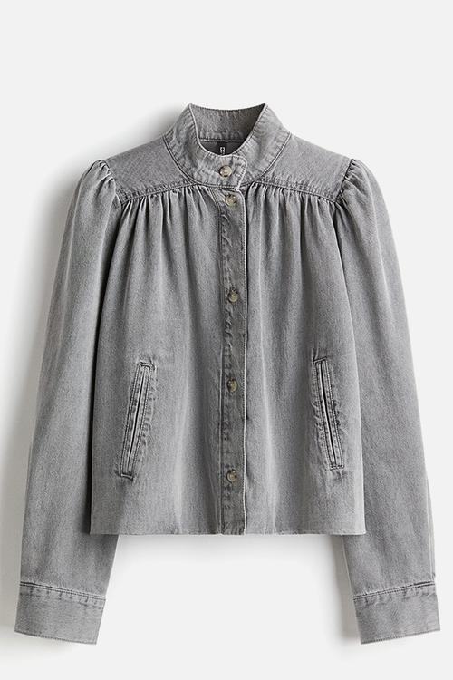 Oversized denim shacket - denim grey