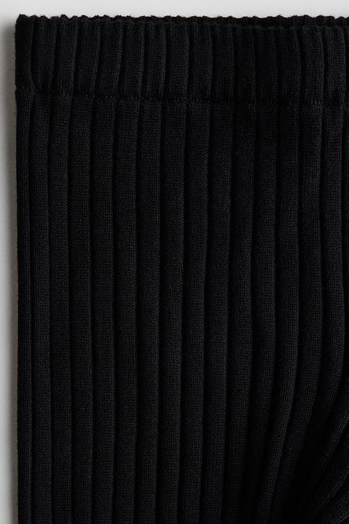 Ribbed leggings - black