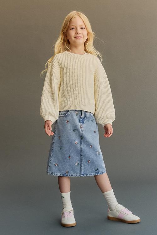 Chenille-knit jumper - cream