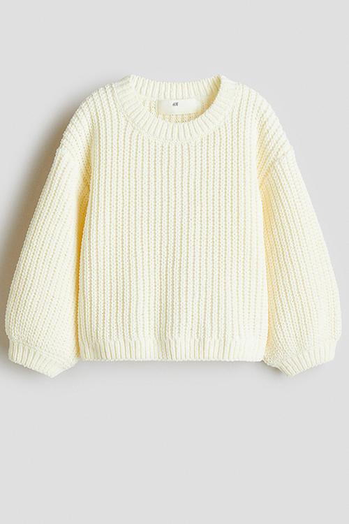 Chenille-knit jumper - cream