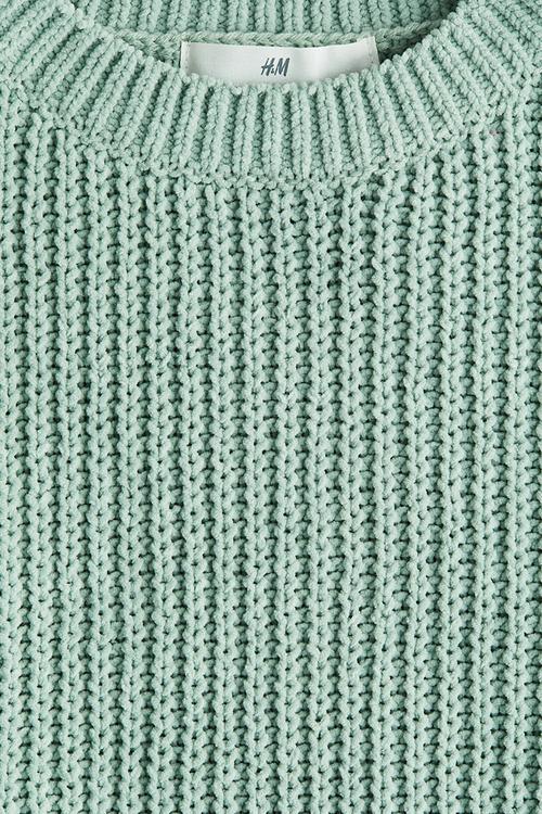 Chenille-knit jumper - light turquoise
