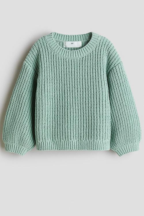 Chenille-knit jumper - light turquoise
