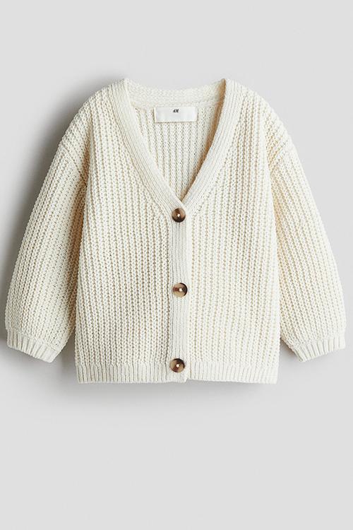 Chenille-knit cardigan - cream