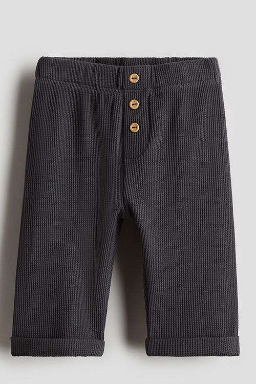 Waffled jersey trousers - dark grey