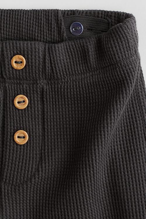 Waffled jersey trousers - dark grey