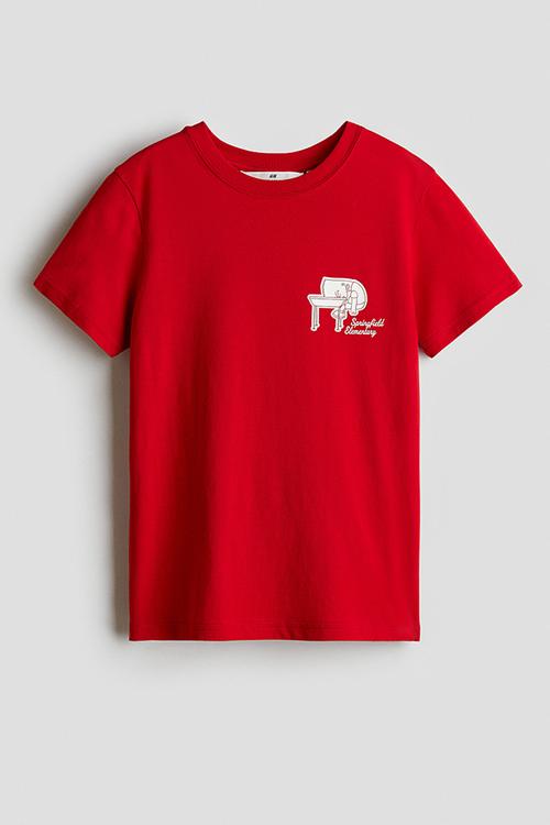Print-motif cotton t-shirt - red the simpsons