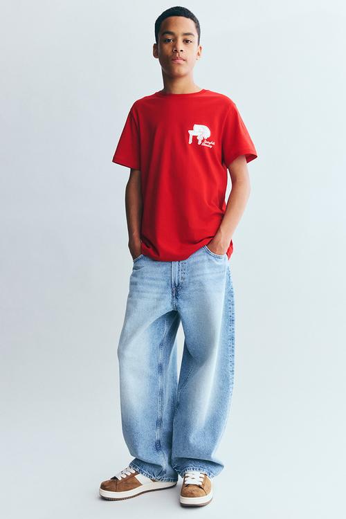 Print-motif cotton t-shirt - red the simpsons