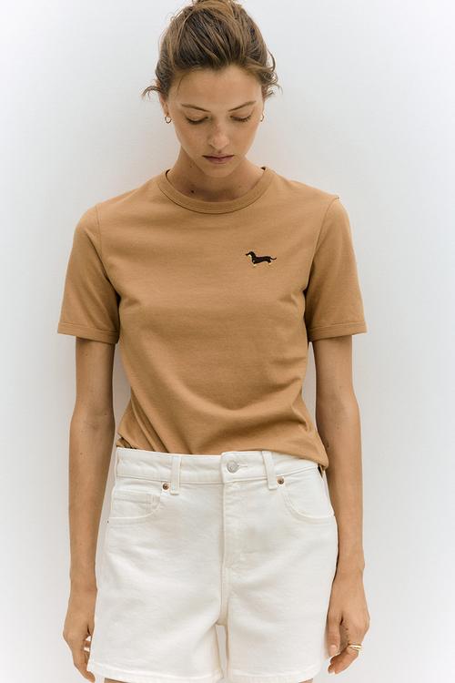 Cotton T-shirt - beige