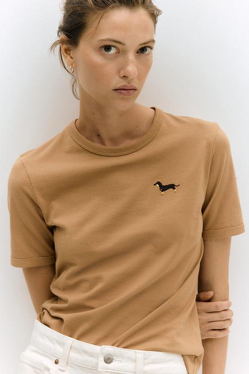 Cotton T-shirt - beige