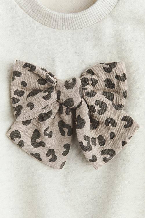 Motif-detail sweatshirt - cream/bow 