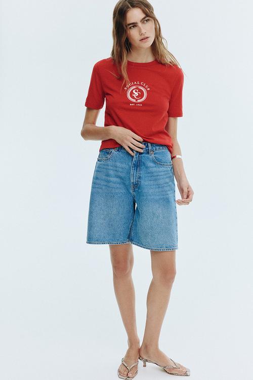 Cotton T-shirt - red/social club